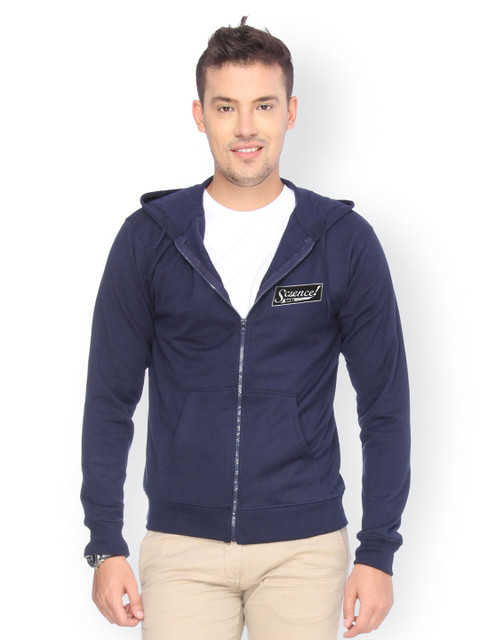 

Campus Sutra Men Navy Hooded Sweatshirt, Navy blue