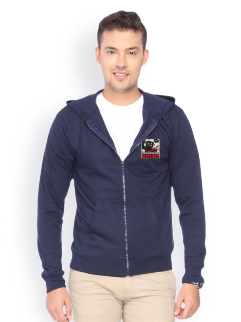 

Campus Sutra Men Navy Hooded Sweatshirt, Navy blue