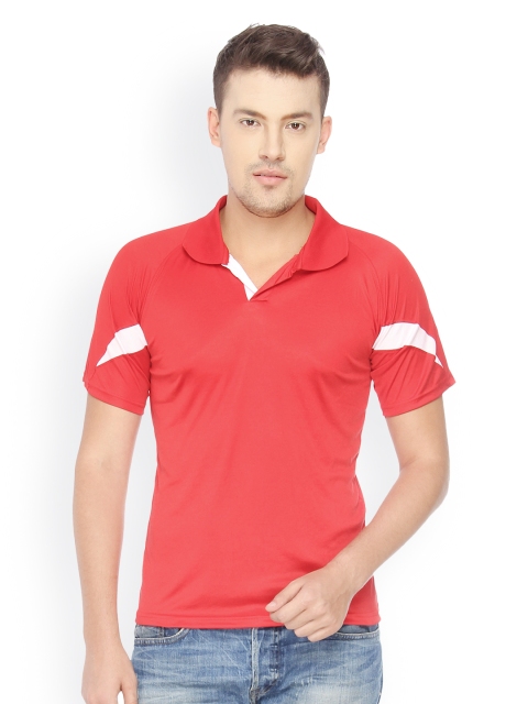 

Campus Sutra Red Dry-Fit Anti Sweat Polo T-shirt