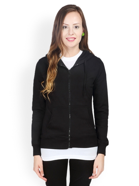 Women Black Hooded Sweatshirt