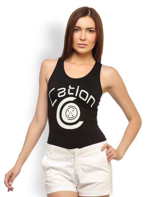 

Cation Women Black Printed Top
