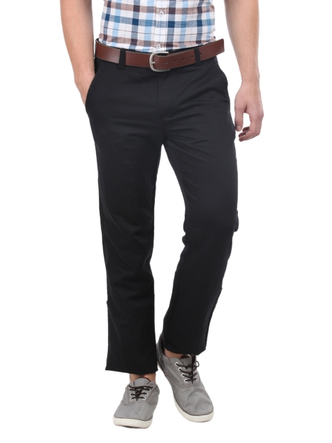 

Cherokee Men Black Cotton Linen Trousers