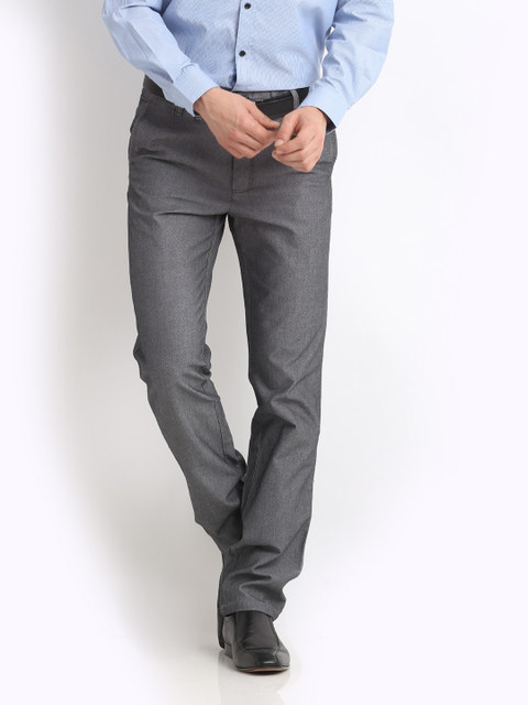 

Cherokee Men Charcoal Grey Urban Slim Fit Smart-Casual Trousers