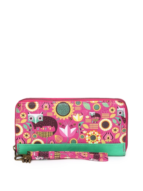

Chumbak Women Pink & Green Printed Wallet