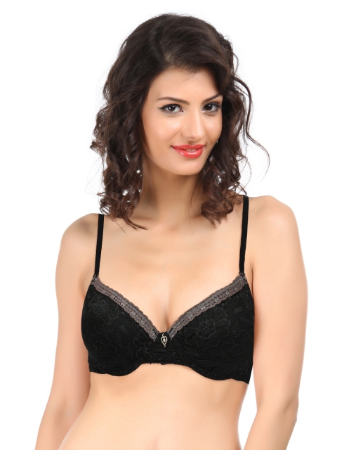 

Clovia Black Lace Push-up Bra BR0007V13