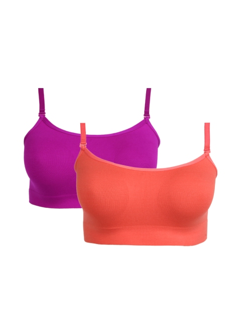 

Clovia Pack of 2 Sports Bras BR0074F78, Magenta
