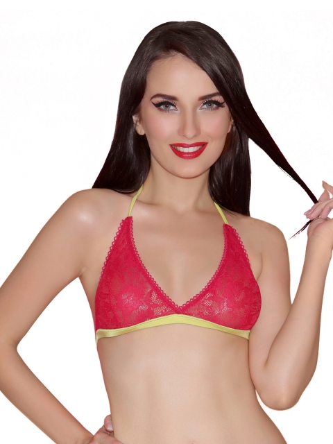 

Clovia Pink & Green Lace Bra BR0038V39
