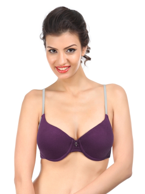 

Clovia Purple & Grey T-shirt Bra BR0030V12