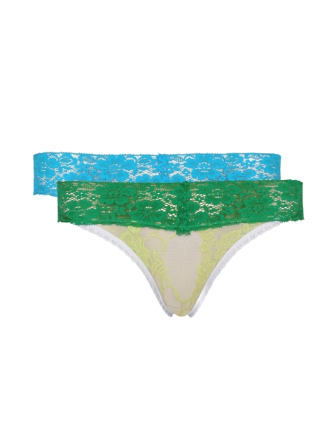 

Clovia Women Set Of 2 Thong Briefs PN0047Q69, Green
