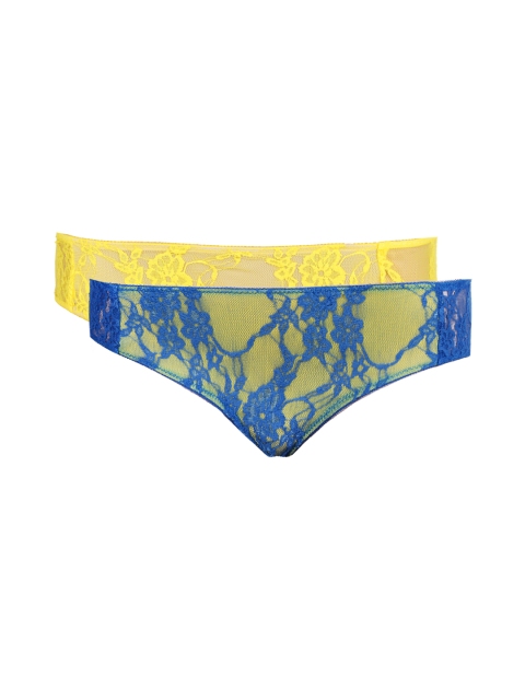 

Clovia Set of 2 Lace Briefs PN0116Q98, Blue