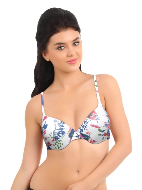 

Clovia White Underwired Printed Bra BR0024V25