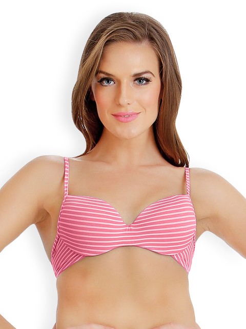 

Clovia Pink Striped Push Up Bra BR0162L2232B