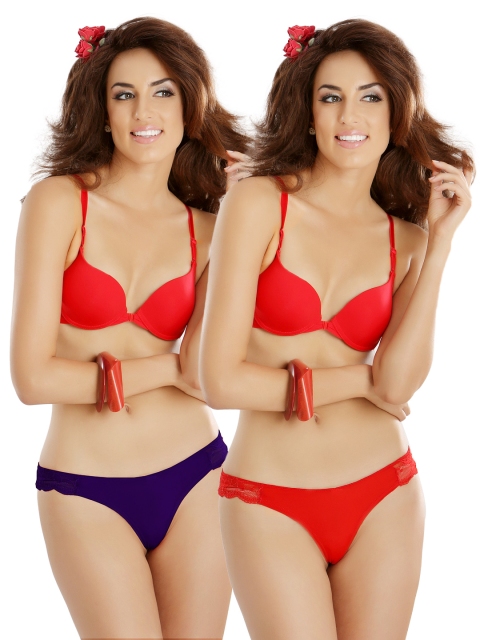 

Clovia Women Pack of 2 Thong Briefs PN0051N63XL, Red