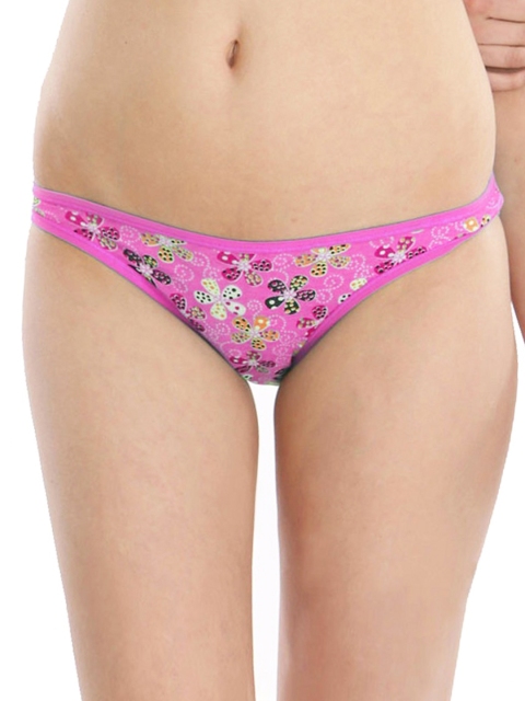 

Clovia Women Pink Printed Bikini Briefs PN0281Y22