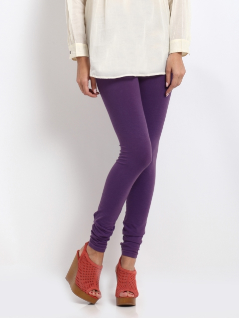 

Cloe Women Purple Cotton Stretch Leggings