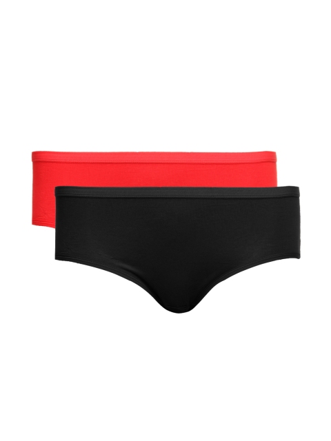 

Clovia Women Pack of 2 Modal Briefs PN0068W41, Red