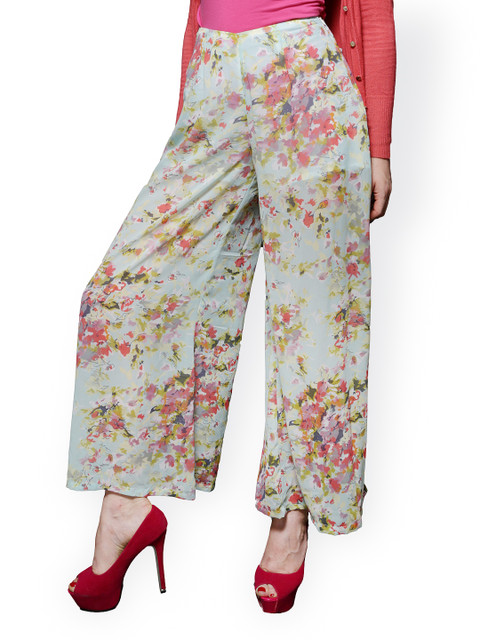 

Clovia Women Light Green Printed Palazzo Trousers