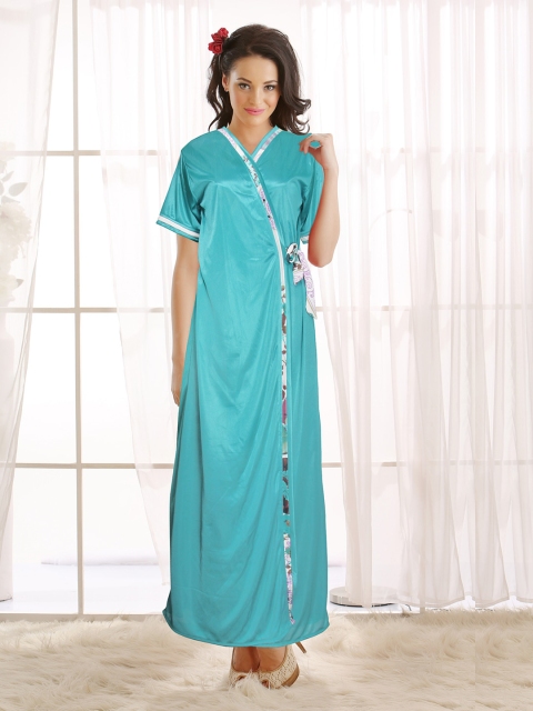 

Clovia Women Turquoise Blue Robe NSM274G47O