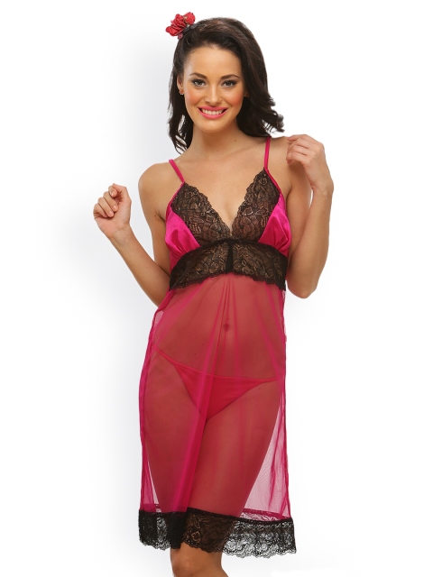 

Clovia Pink Babydoll Nightdress NS0226E22XL