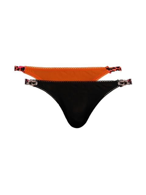 

Clovia Women SET OF 2 Thong Briefs PN0042M65, Black