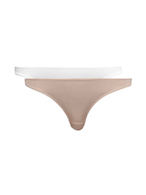 

Clovia Women Set of 2 Comfortable Stretchable Thongs PN0170R59, White
