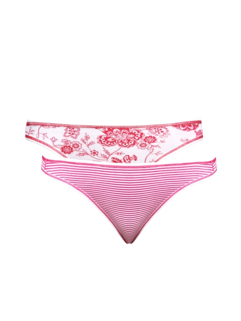 

Clovia Women Set of 2 Comfy Cotton Briefs PN0118H59, Pink