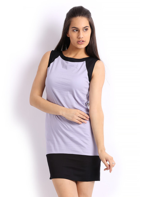 

Cottinfab Grey & Black Sheath Dress