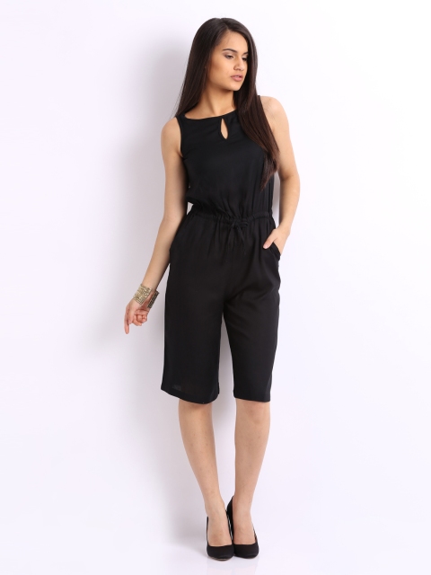 

Cottinfab Women Black Playsuit