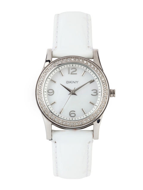 

DKNY Women Pearly-White Dial Watch NY8376