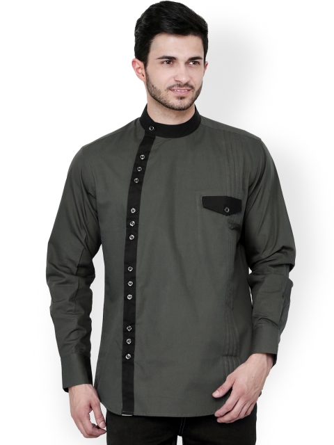 

Dazzio Grey Slim Fit Semiformal Shirt