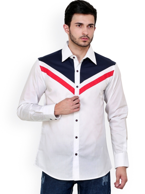 

Dazzio White Slim Fit Casual Shirt