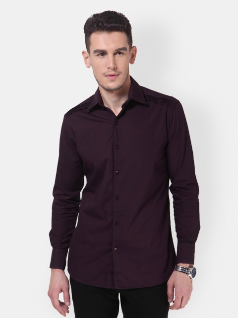 

Dazzio Men Purple Slim Fit Casual Shirt