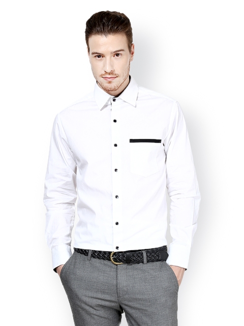 

Dazzio Men White Slim Fit Formal Shirt