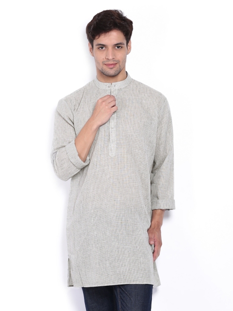 

Dennis Morton Men Black & Cream Coloured Checked Kurta