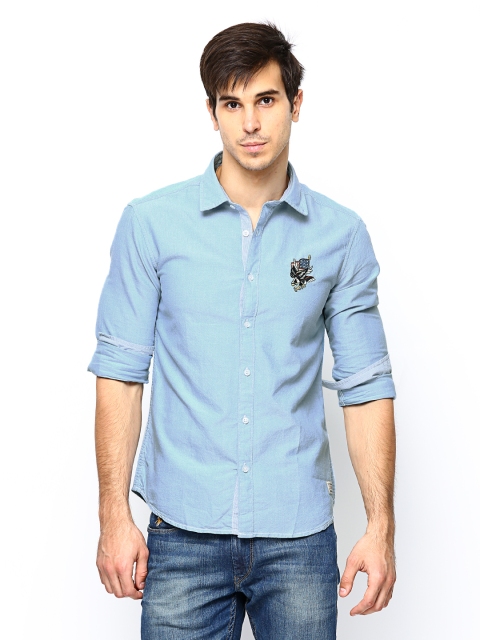 

Ed Hardy Men Light Blue Casual Shirt