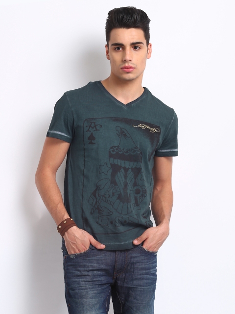 

Ed Hardy Men Blue Printed T-shirt