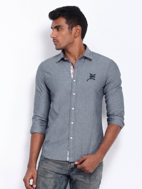 

Ed Hardy Men Blue Casual Shirt