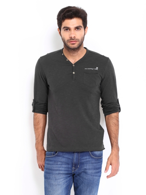 

Ed Hardy Men Charcoal Black Pure Cotton T-shirt