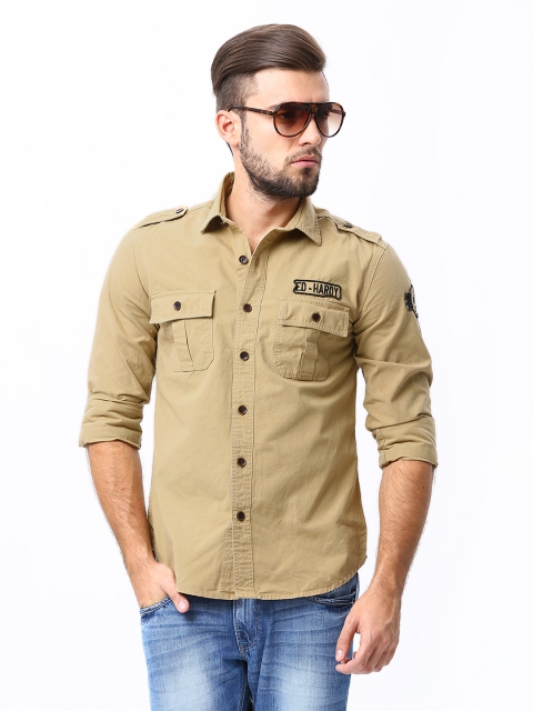 

Ed Hardy Men Khaki Casual Shirt