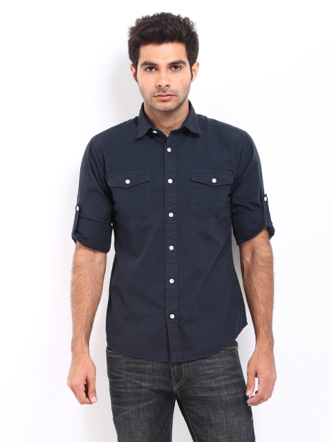 

Ed Hardy Men Navy Casual Shirt, Navy blue