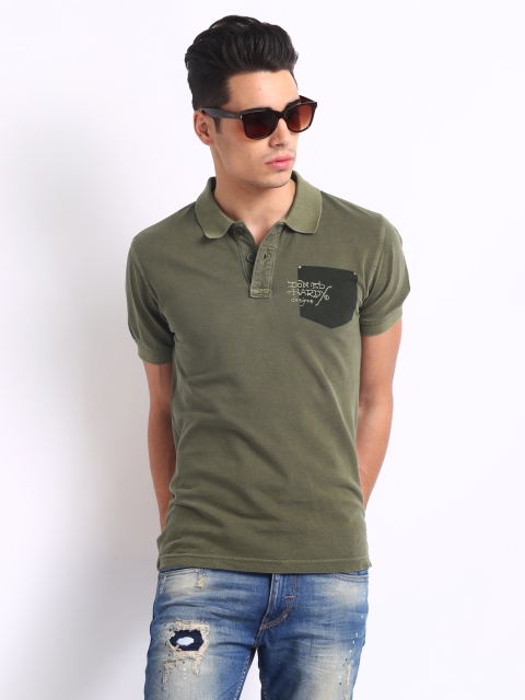 

Ed Hardy Men Olive Green Polo T-shirt