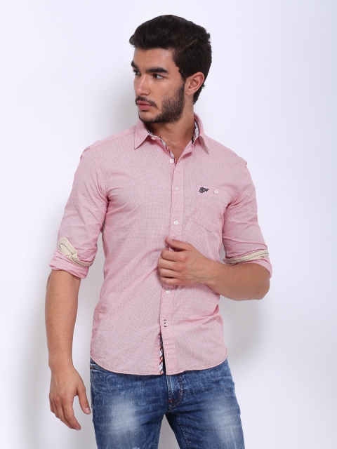 

Ed Hardy Men Red & White Checked Casual Shirt