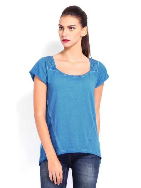 

Ed Hardy Women Blue Printed Top