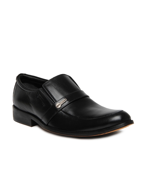 

Engross Men Black Leather Semi-Formal Shoes