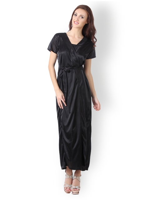 

Fasense Black Nightdress with Robe