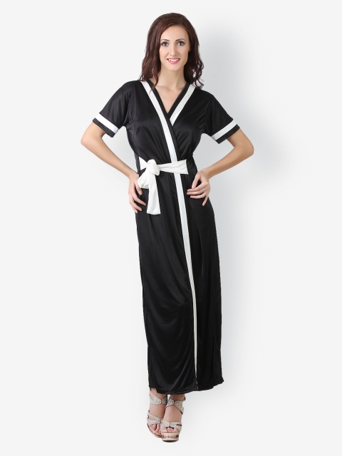 

Fasense Black Nightdress & Robe Set