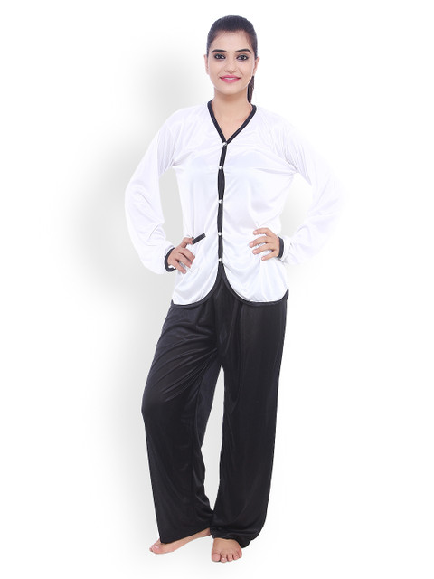 

Fasense Women Black & White Night Suit DP063A2