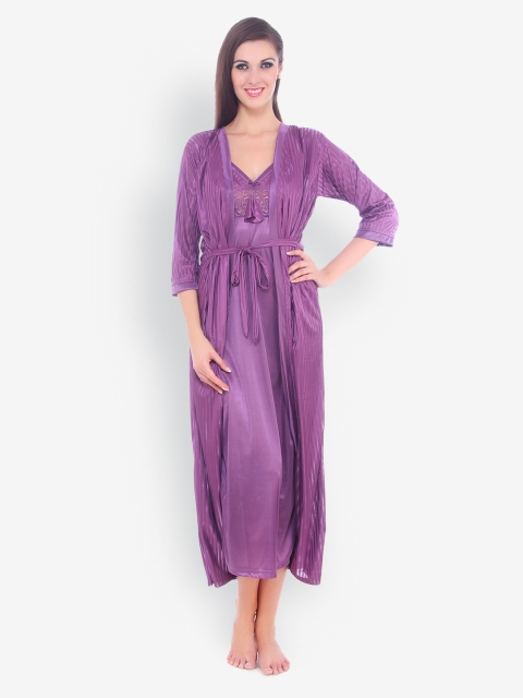 

Fasense Purple Maxi Nightdress Set