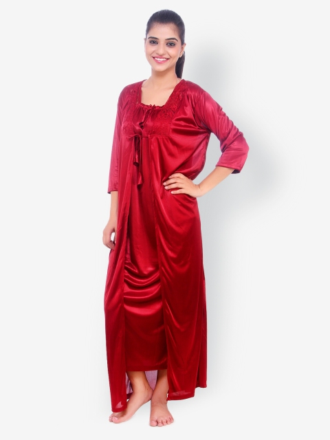 

Fasense Maroon Maxi Nightdress