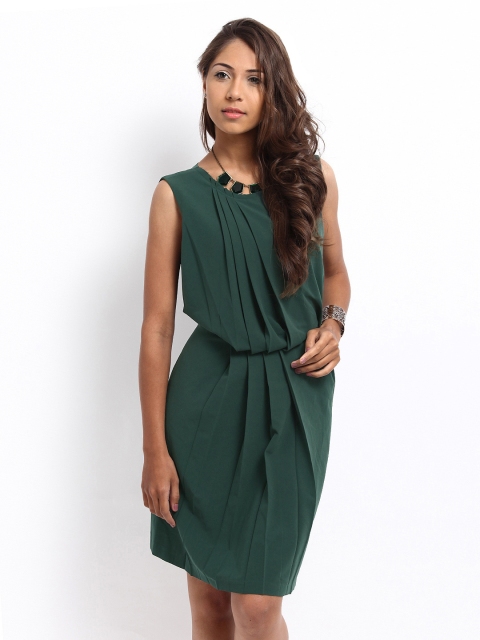 

Felicia Green Pleated Dress